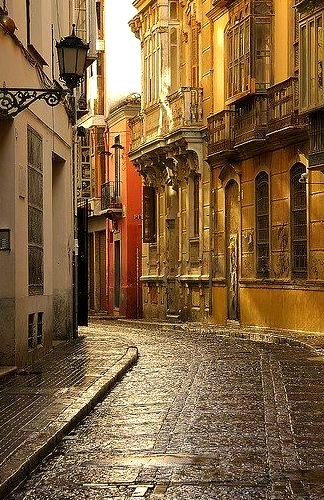Narrow Street, Malaga, Spain