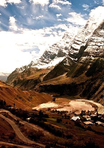 Manali-Leh road in Lahaul Valley, Himachal Pradesh, India