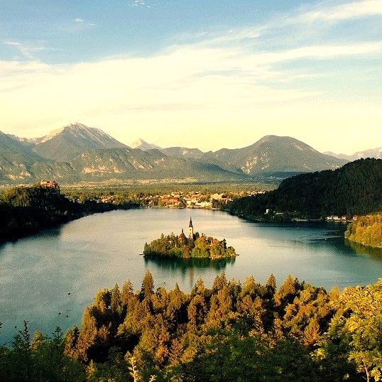 by Santi RF on Flickr.Panoramic view of Lake Bled  a glacial lake in the Julian Alps in northwestern Slovenia.