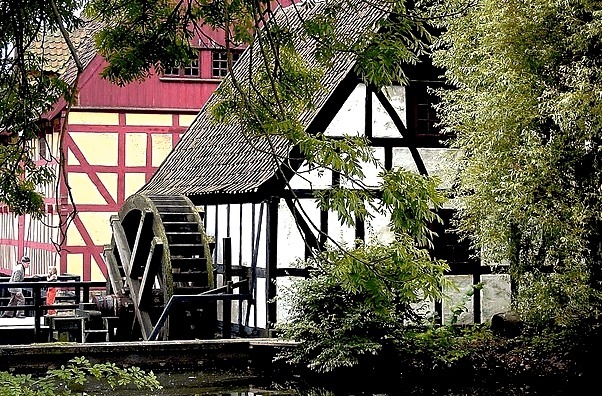 by stoicviking on Flickr.Snapshot of a house in the old town park in Aarhus, Denmark.