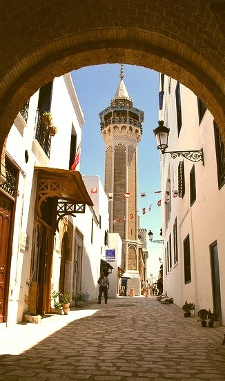 Rue Sidi Bin Arous in Tunis old town, Tunisia