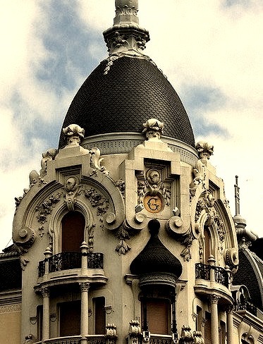 Architectural details at Casa Gallardo in Madrid, Spain