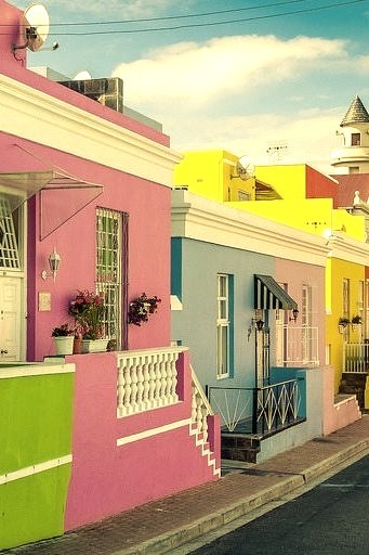 Colorful houses in Bo-Kaap District, Cape Town, South Africa
